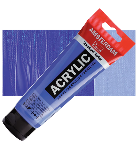 צבע אקרילי Amsterdam סדרת Standard – כחול קובלט אולטרמרין (Cobalt Blue Ultramarine) – נפח 120 מ