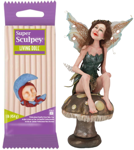 חימר לאפייה בצבע בהיר- Super Sculpey Living Doll
