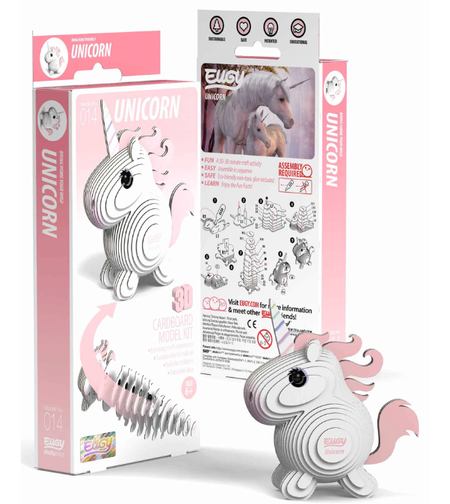 ערכת הרכבה תלת־ממדית חד קרן EUGY – Unicorn פאזל 3D מקרטון