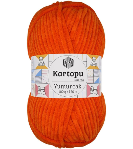 חוט קטיפה לסריגה Kartopu Yumurcak – צבע כתום