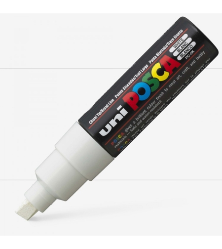 טוש פוסקה לציור-8 מ''מ POSCA K8-לבן