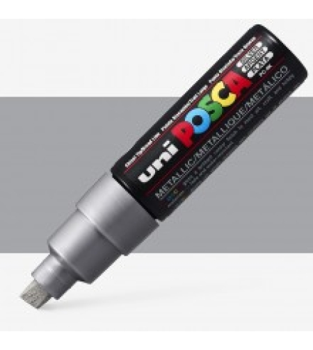 טוש פוסקה לציור-8מ''מ POSCA K8- כסף מטאלי