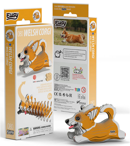 ערכת הרכבה תלת־ממדית כלב קורגי EUGY – Welsh Corgi פאזל 3D מקרטון