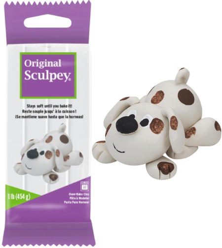 חימר פולימרי לאפייה לבן - 454 גרם - Original Sculpey White