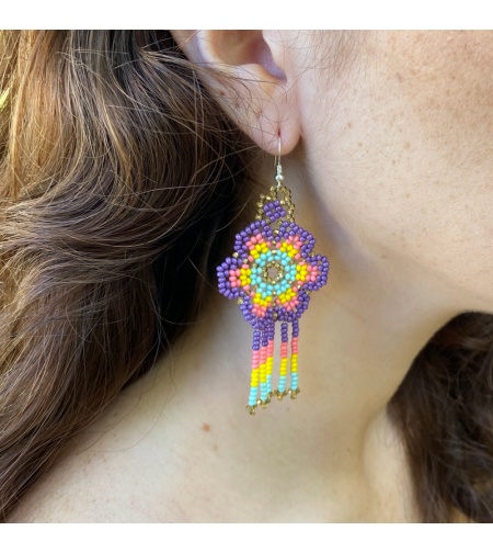 Mexican beaded earrings - fairy