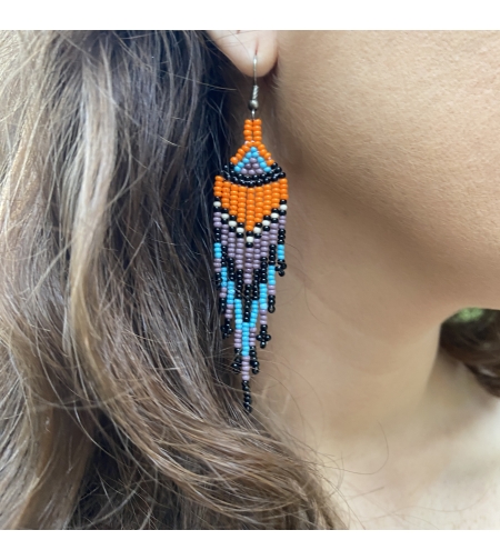 Mexican beaded earrings - sahara