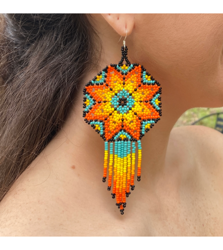 Mexican beaded earrings - spring