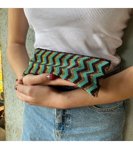 Mexican beaded purse - zigzag - Sold out