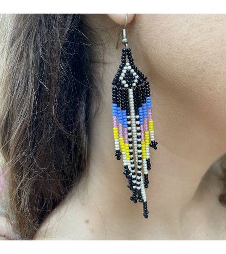 Mexican beaded earrings - sunset