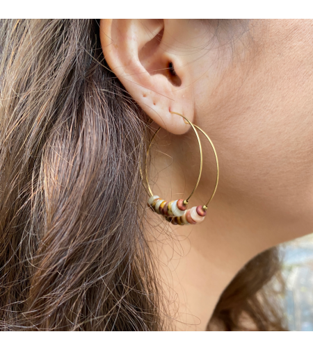 Hoop earrings with stones