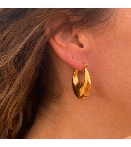 A drop hoop earring