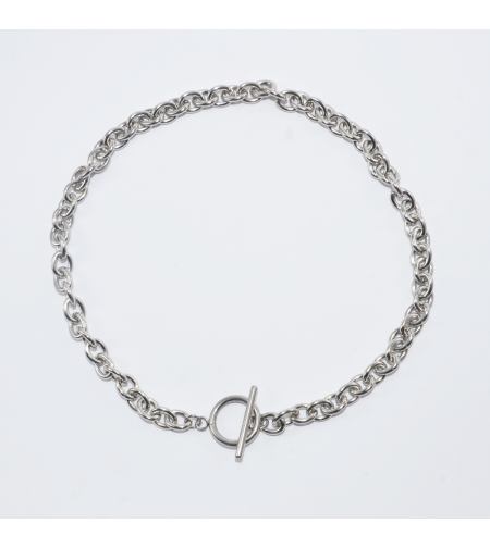 Silver chain with round clasp