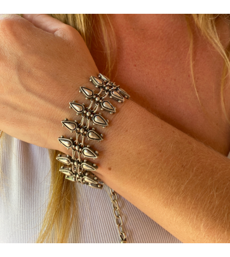 Silver tribal bracelet