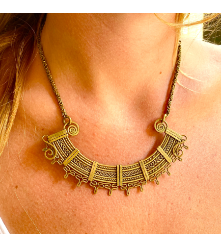 Handmade tribal brass necklace