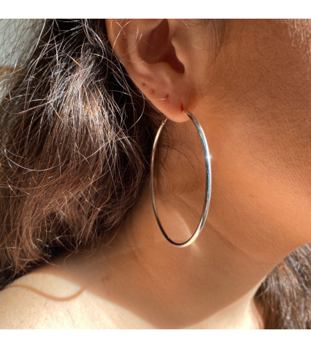 big silver hoop earrings