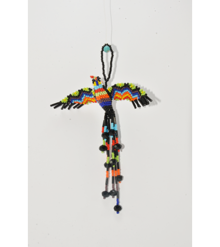 Beaded hummingbird - colorful black