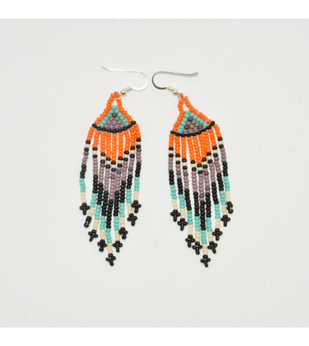 Mexican beaded earrings - sunrise