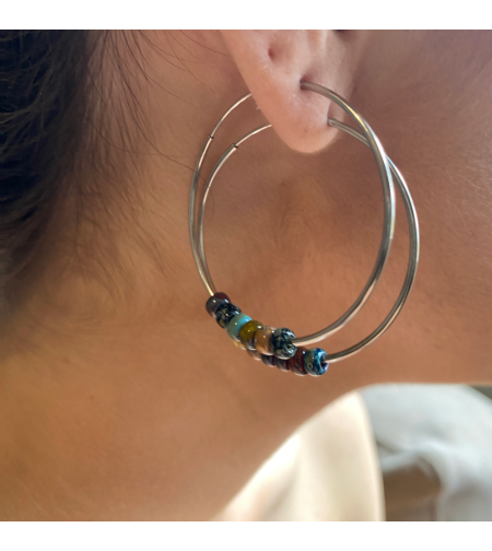 hoop earrings with beads