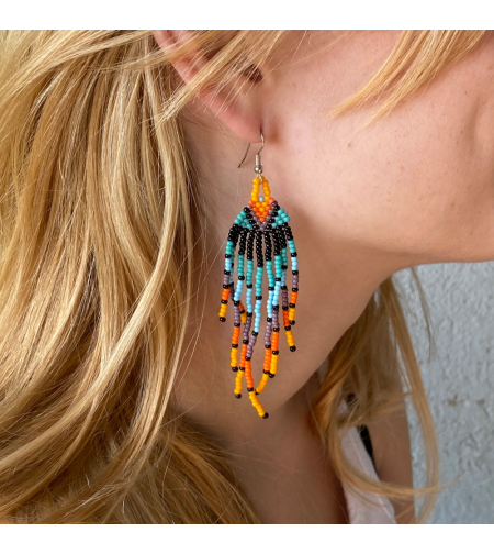 Mexican beaded earrings - oasis