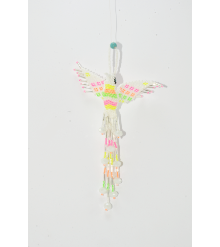 Beaded hummingbird - white