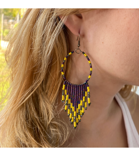 Mexican beaded earrings - night