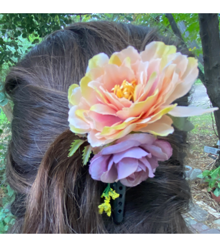 Flower hairclip - sunset