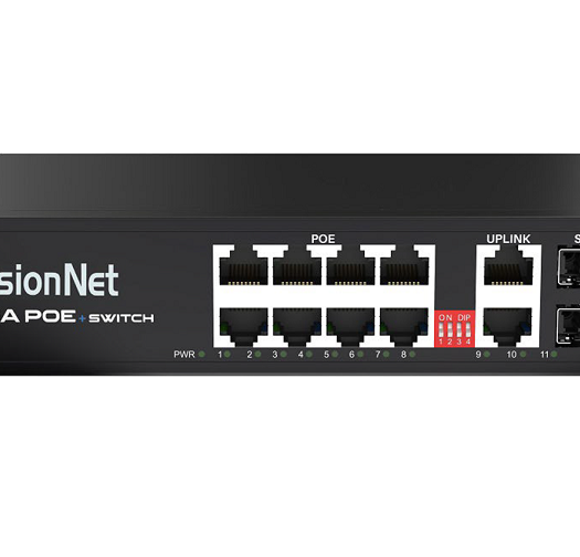 מתג תקשורת (סוויטצ') Visionnet 8 Port Gigabit PoE + 2 Uplink 120W
