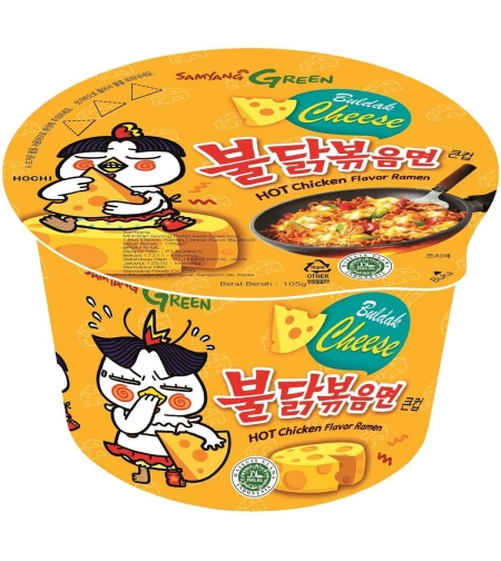 HOT CHICKEN RAMEN CHEESE BOWL 105GR - ערכה להכנת נודלס ראמן בטעם עוף וגבינה 105 גרם