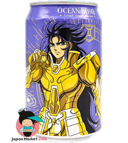 OCEAN BOMB SPARKLING WATER GRAPE YOGURT FLAVOR 330ML - משקה מוגז בטעם יוגורט ענבים 330 מ