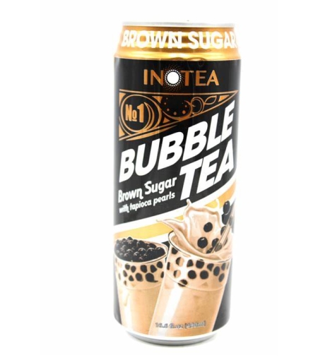 BROWN SUGAR BUBBLE TEA 490ML - משקה בטעם תה וסוכר חום עם כדורי ג'ל 490 מ