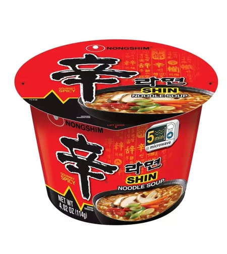 SHIN NOODLE HOT & SPICY BIG BOWL 114GR - ערכה להכנה מהירה למרק חריף עם אטריות 114 גרם