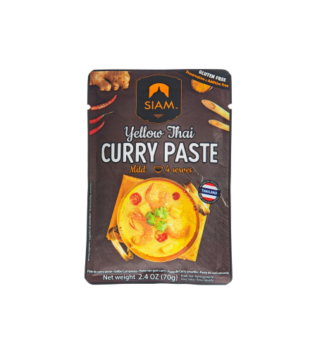 THAI CURRY YELLOW CURRY PASTE 70GR - רוטב קארי צהוב עם צ'ילי ירוק ולמון גראס 70 גרם