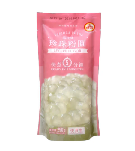 TAPIOCA PEARL LYCHEE FLAVOR 250GR - פניני טפיוקה בטעם ליצ'י 250 גרם