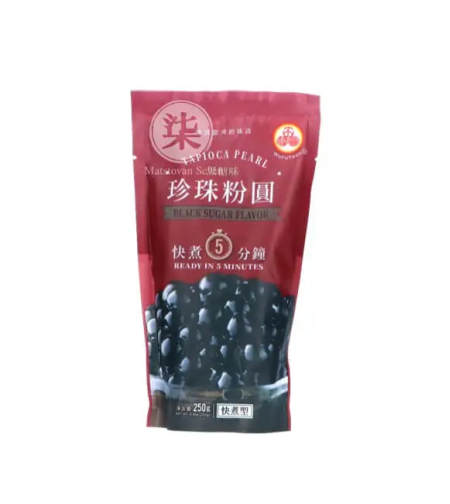TAPIOCA PEARL BLACK SUGAR FLAVOR 250GR - פניני טפיוקה שחורים לתה 250 גרם