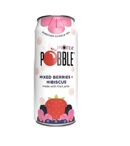POBBLE MIXED BERRY 490GR - משקה בטעם תה היביסקוס ופירות יער עם  כדורי ג'ל 490 גרם