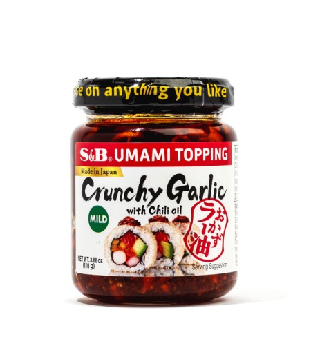CRUNCHY GARLIC WITH CHILI OIL 110GR - ממרח עם שום ופלפל צ'ילי 110 גרם