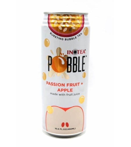 POBBLE PASSION FRUIT AND APPLE 490ML - משקה בטעם תה פסיפלורה ותפוח עם כדורי ג'ל 490 מ