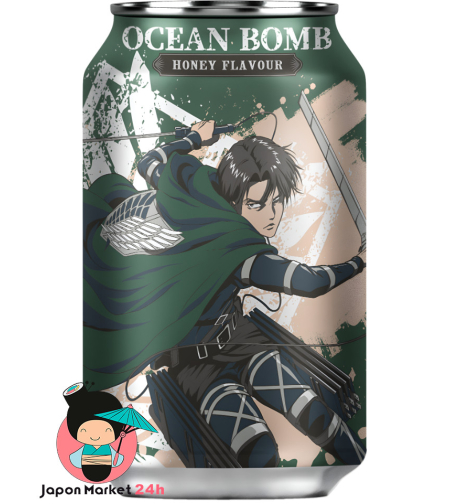 OCEAN BOMB SPARKLING WATER HONEY FLAFOR 330ML  - משקה מוגז בטעם דבש 330 מ