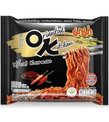INSTANT NOODLES ORIENTAL KITCHEN HOT KOREAN FLAVOR 85GR - תבשיל אטריות חיטה בטעם חריף בנוסח קוריאני להכנה מהירה 85 גרם