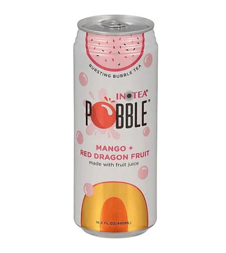 POBBLE MANGO AND RED DRAGON FRUIT 490ML - משקה בטעם תה מנגו ופיטאיה עם כדורי ג'ל 490 מ