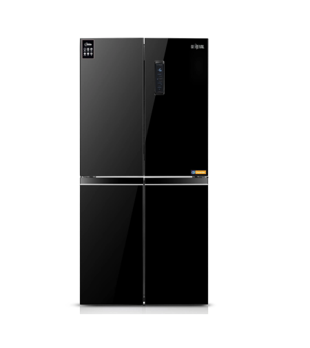 מקרר 4 דלתות זכוכית שחורה GE630GB