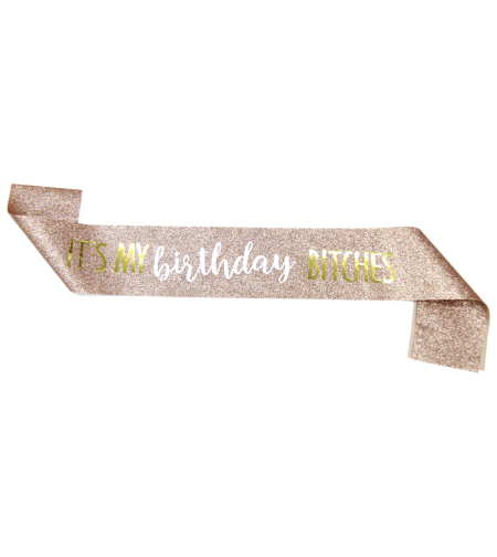 Birthday sash - rose gold glitter