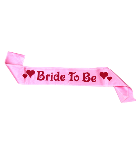 Bride sash - pink satin