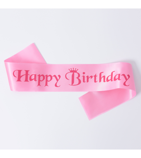 Birthday sash - pink crown