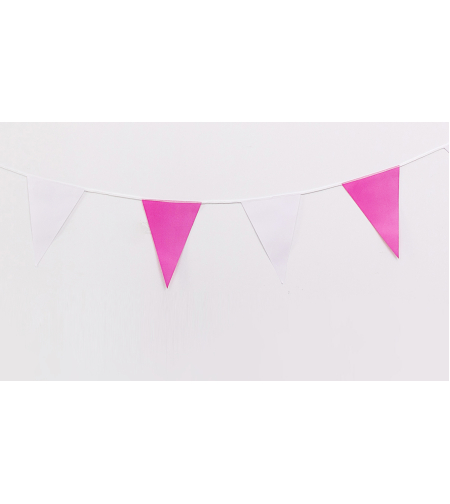 Flag banner - pink/white