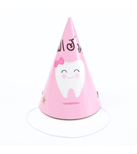 Paper hat - pink tooth, 6 units
