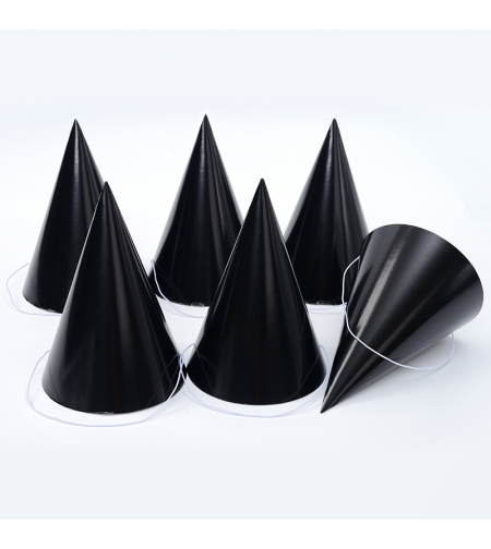Plain paper hat - black, 6 units