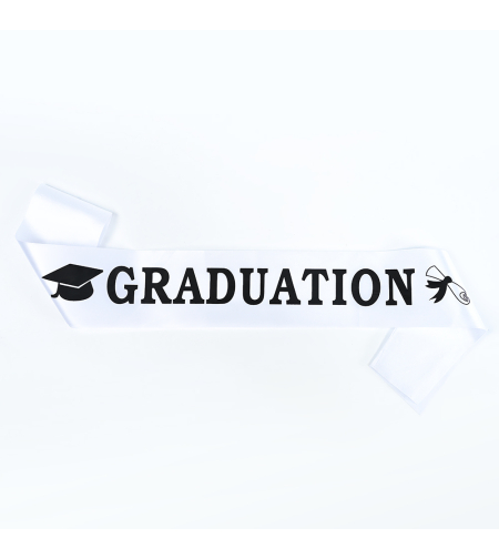 Graduation set - white, black text