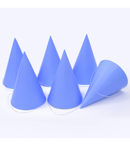 Plain paper hat - blue, 6 units