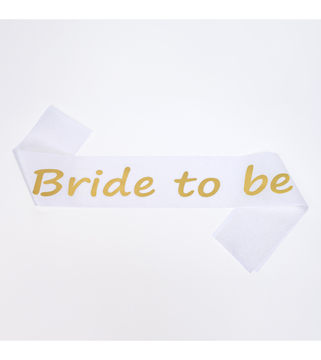 Bride sash - glitter gold text